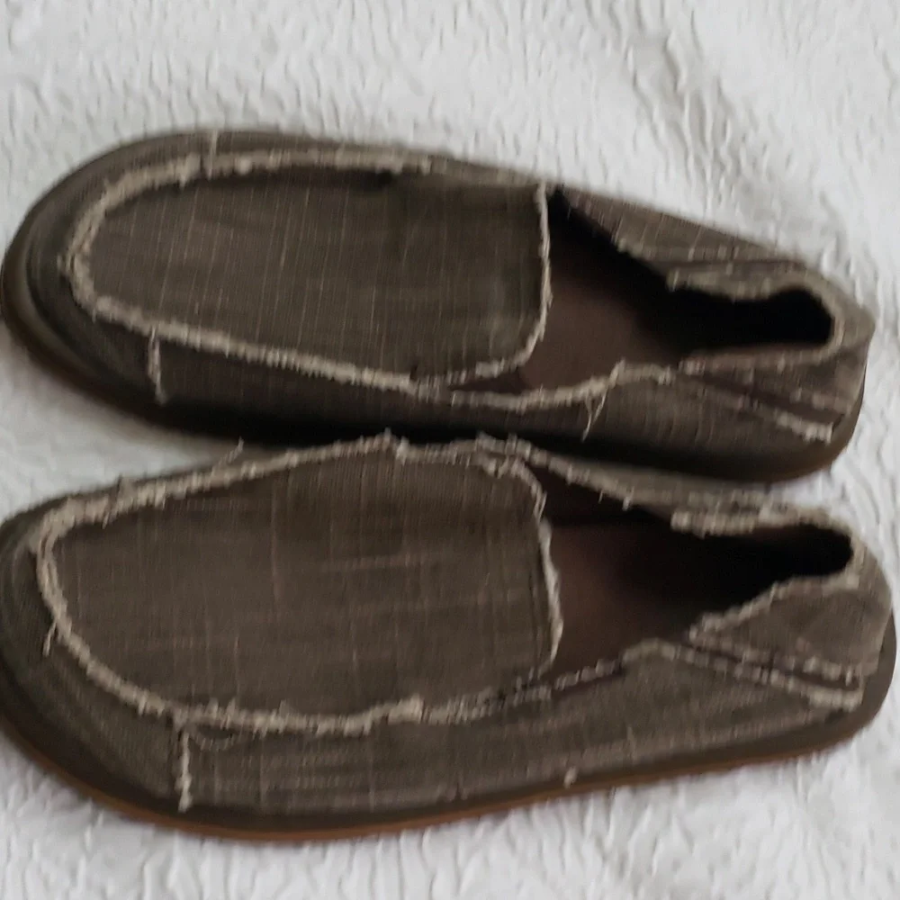 Blue fin Mens Brown Rocket 2 Frayed Slip On Loafers with Memory Foam, Size 10